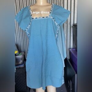 Faherty jetty shift embroidered blue dress